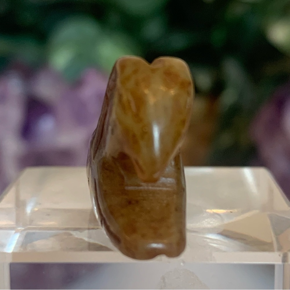 Hand Carved Jade Chinese Zodiac Ram Drilled Animal Bead Stone Figurine 20th C. - Picture 5 of 16